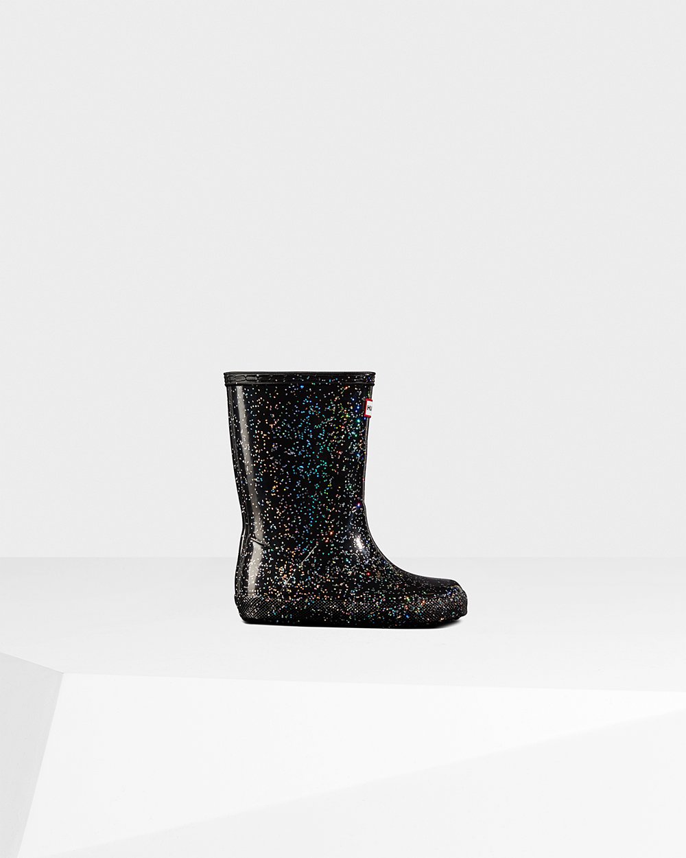 Hunter Original First Giant Glitter Rain Boots - Sale Kids Black - OMYUKH106